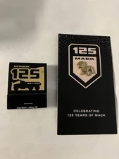 Mack Truck 125 Years Anniversary Bulldog Mascot Lapel Pin & Matchbook Matches