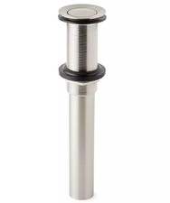 Signature EXTENDED PRESS TYPE POP-UP BATHROOM DRAIN NO OVERFLOW BRUSHED NICKEL