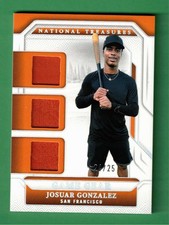 2025 PANINI NATIONAL TREASURES JOSUAR GONZALEZ TRIPLE JERSEY GAME GEAR 24/25