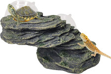 Turtle Basking Platform with Suction Cup Tortoise Climbing Rest Terrace Resin...