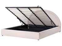 Polsterbett Hellbeige Mit Bettkasten Lattenrost Hochklappbar 180X200 Cm Mouzon