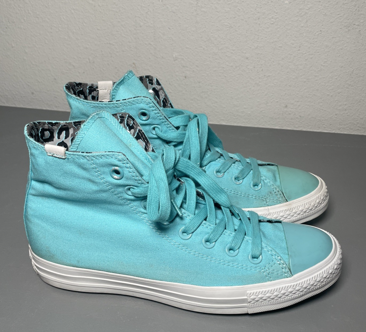 Wiz Khalifa x Converse Shoes Mens 9 Chuck Taylor Swag Hi Sneakers Teal Blue Wiz Khalifa Converse Chuck Taylor High Tops – Mens 8/Womens  main image 3