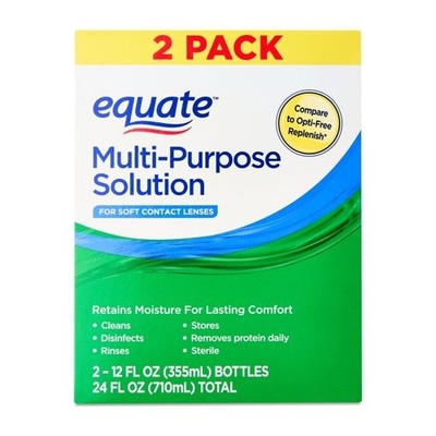 Equate Multi-Purpose Contact Lens Solution, Twin Pack 12 fl oz (2 Count)