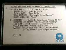 Rare 'Chop Em Out' Island /4th & Broadway Cassette - 23/01/1991 