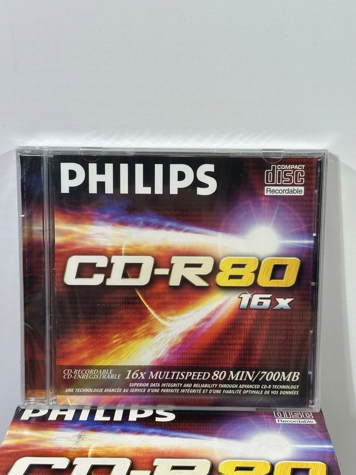 10x Philips CD-R80 16x Multispeed 80min / 700MB Leermedium 10er Pack - Bild 2 von 4