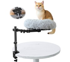 16'' Cat Desk Bed Mount 360  Rotating  Height Adjustable Pet Hammock Cushion