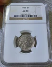 1935 P BUFFALO NICKEL! GRADED AU50 BY NGC!