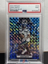 PSA 9 Mint 2023 Panini Mosaic #220 Geno Smith Reactive Blue Mosaic