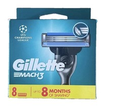 Gillette Mach 3 Razor XL Blades Refills 8 Pack Cartridges Genuine Sealed New