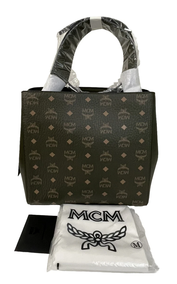 NWT MCM Medium Aren VI Leather Hobo Shoulder Crossbody Handbag Sea