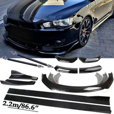 For Mitsubishi Eclipse Front Bumper Lip Spoiler Side Skirts Rear /Glossy Black