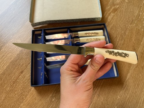 Solingen Steak Knives Set of 6 VTG Original Box, Stainless Steel, Crown Awards - Picture 6 of 24