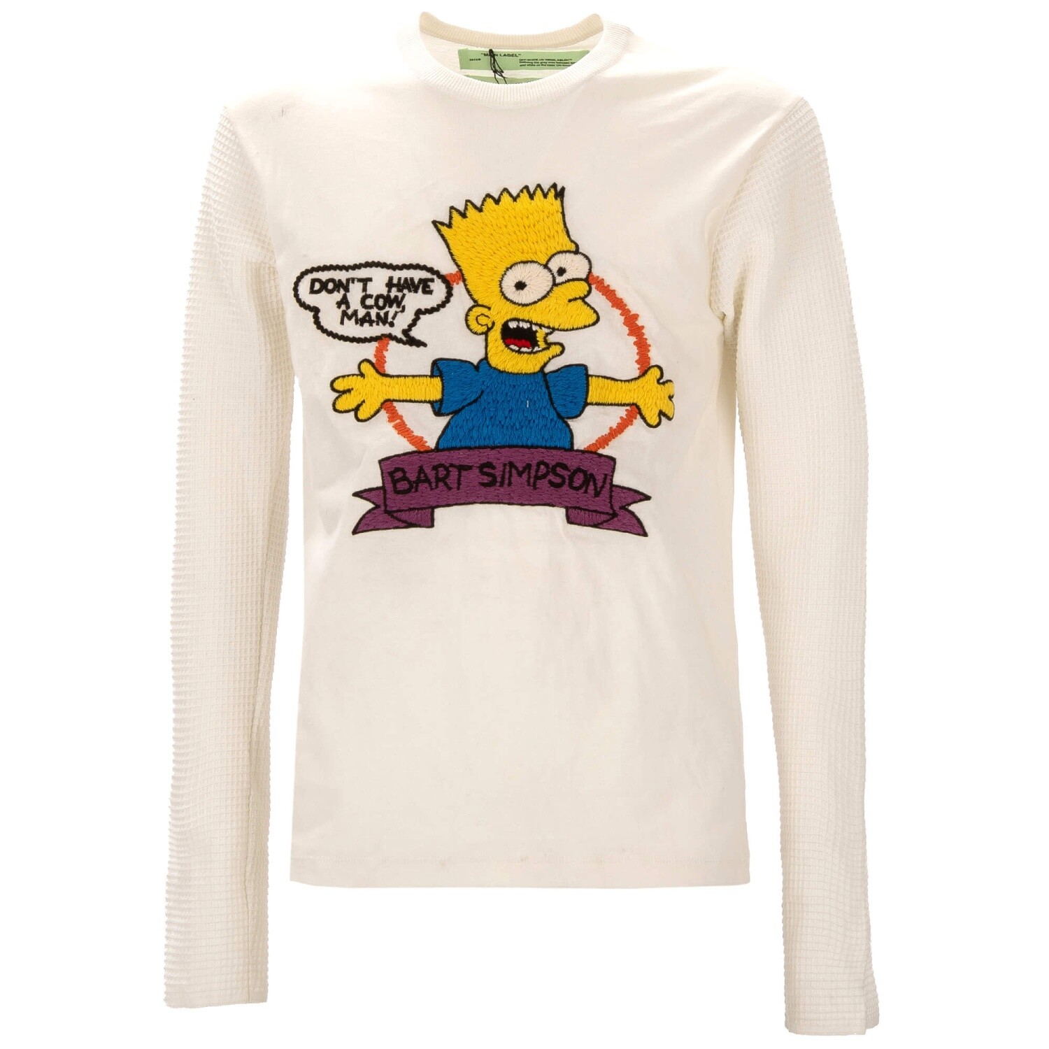 OFF-WHITE Virgil Abloh Sweatshirt Longsleeve Bart Simpson Embroidery White M