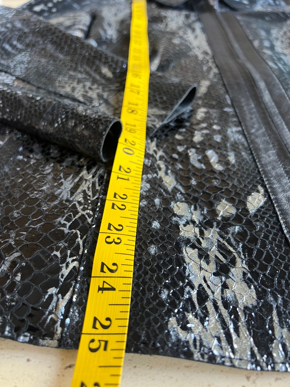 Chico's Black Python Shiny Reversible 100% Leathe… - image 10