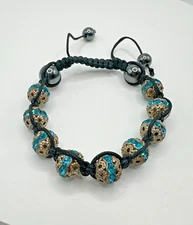 Shamballa Disco Ball Pave Rhinestone Macrame Friendship Bracelet Unisex