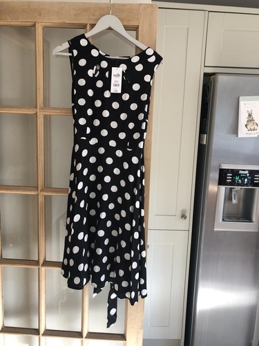 Wallis Black And White Polka Spot Dress 