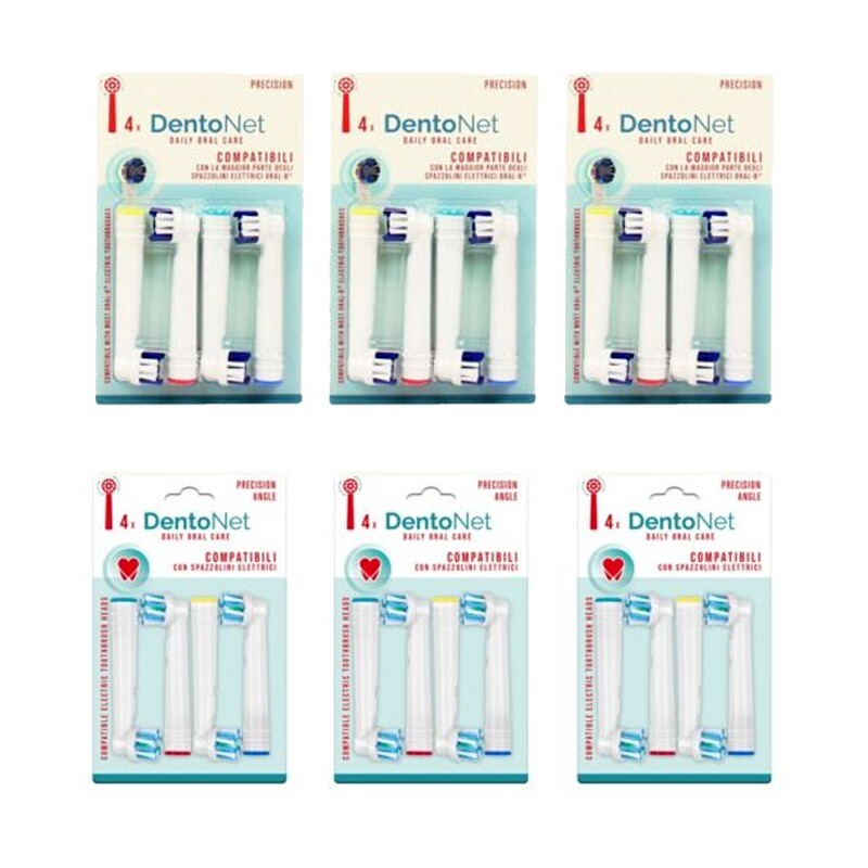 24 testine compatibili DENTONET ricambi spazzolino elettrico Oral B assortiti
