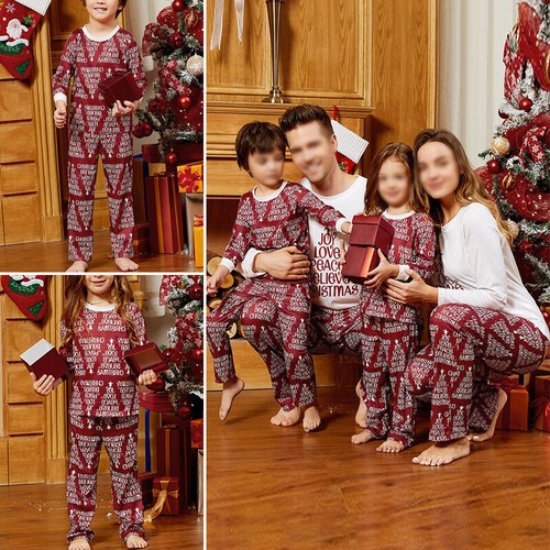 Family Christmas Letter Pajamas Set 