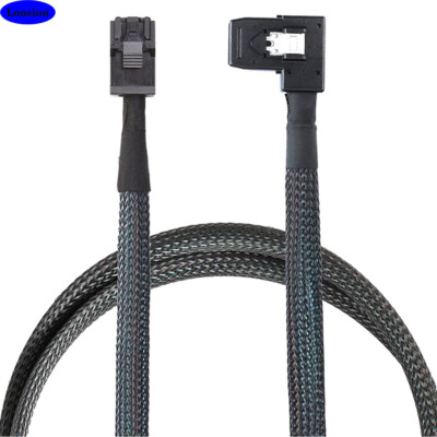 MINI SAS HD SFF-8643 4I to SAS SFF-8087 Left Bend Server Connection Cable