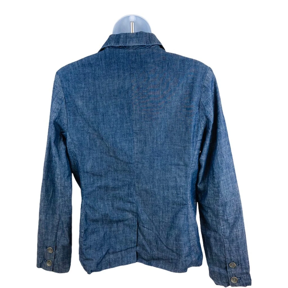 Traje Chaqueta Blazer Levi's Mujer Azul Cambray Manga Larga Botón 100% Algodón S Foto 2 de 4