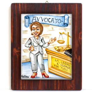 AVVOCATO DONNA -Quadro ceramica idea regalo originale compleanno pensione laurea