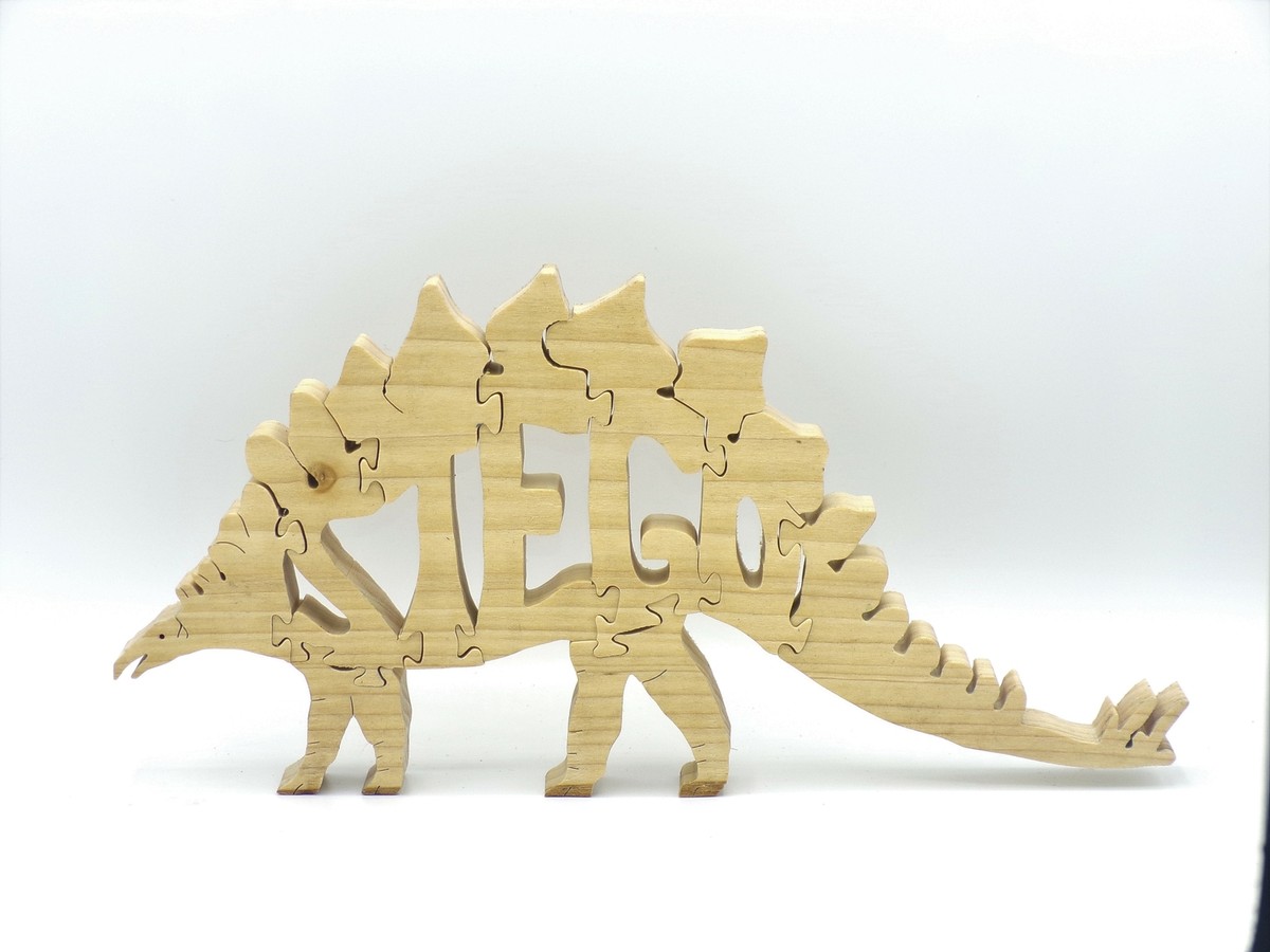 Wooden Stegosaurus (Stego) Jigsaw Puzzle Hand Cut Puzzle Dinosaur Puzzle