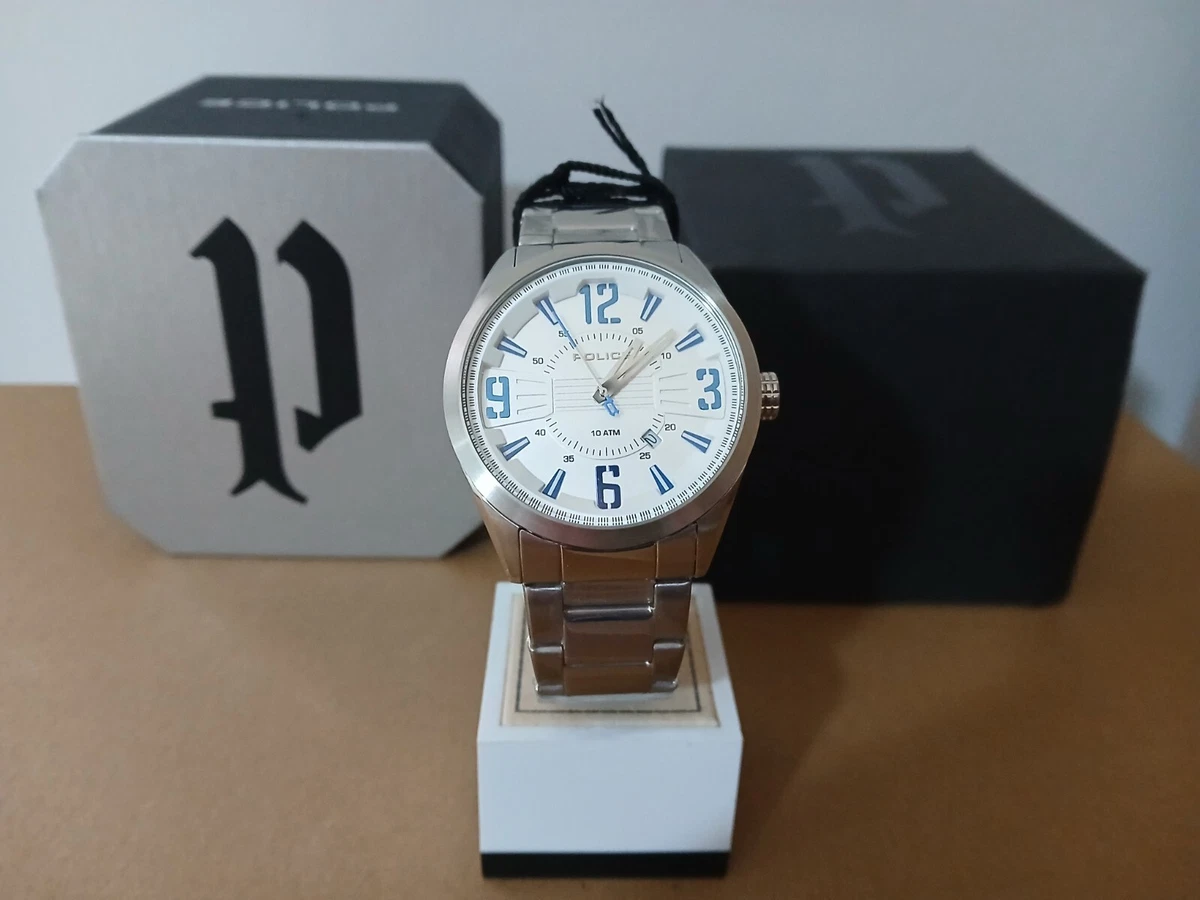 Griglia di polizia Quartz Analogico Uomo Orologio con Cowhide Bracciale R1451271