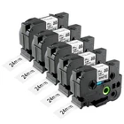 5PK 24mm Tz 251 TZe251 Black on White Label Tape For Brother P-touch PT2730