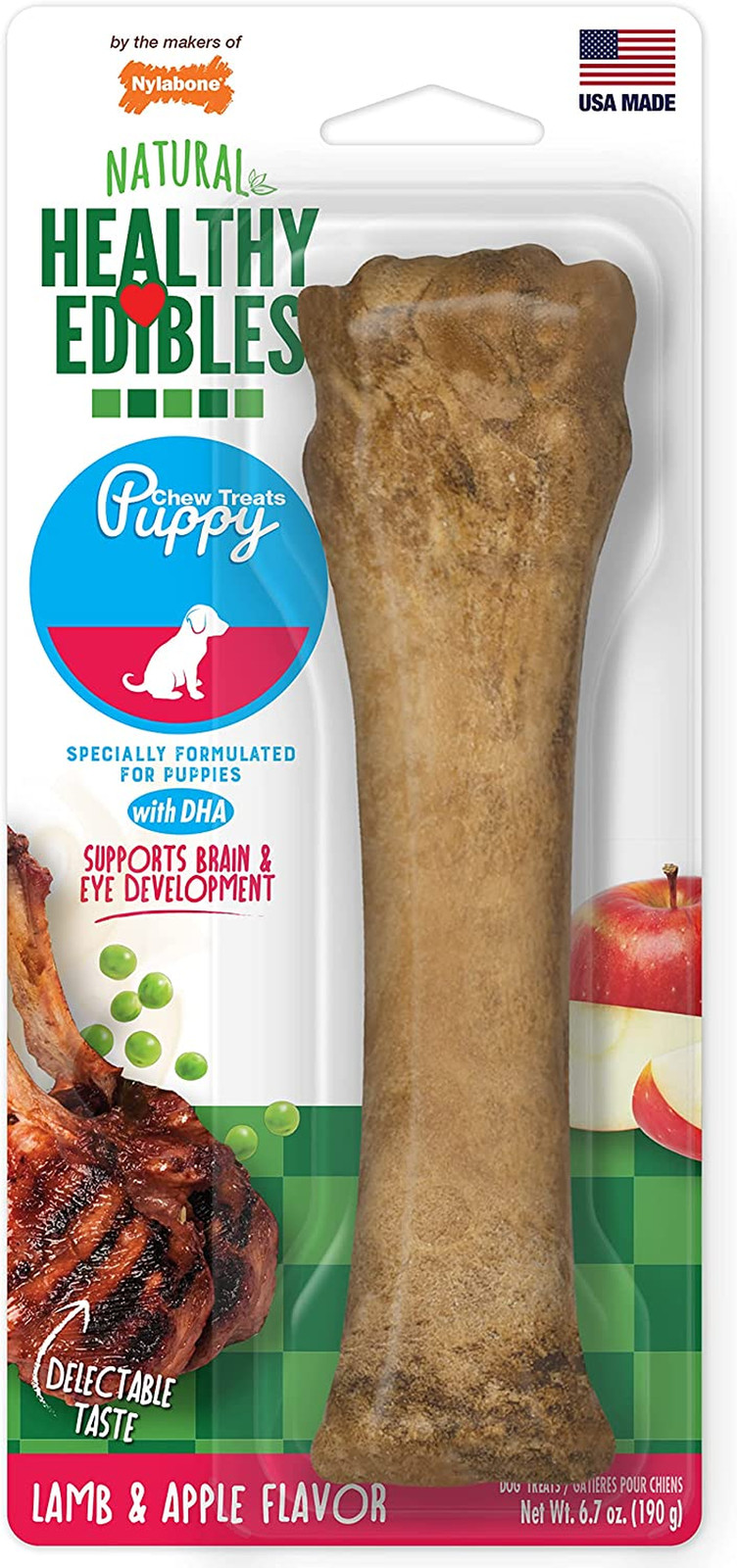 Nylabone Healthy Edibles Puppy Chew Treats Lamb & Apple XL