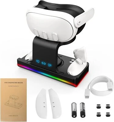 WFYB For Meta Quest 3 VR Headset Controller Charging Dock Charger Stand Station ABS