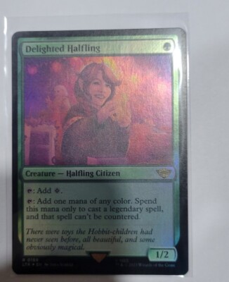 MTG Delighted Halfling #0158 Foil Rare The Lord of the Rings LTR NM