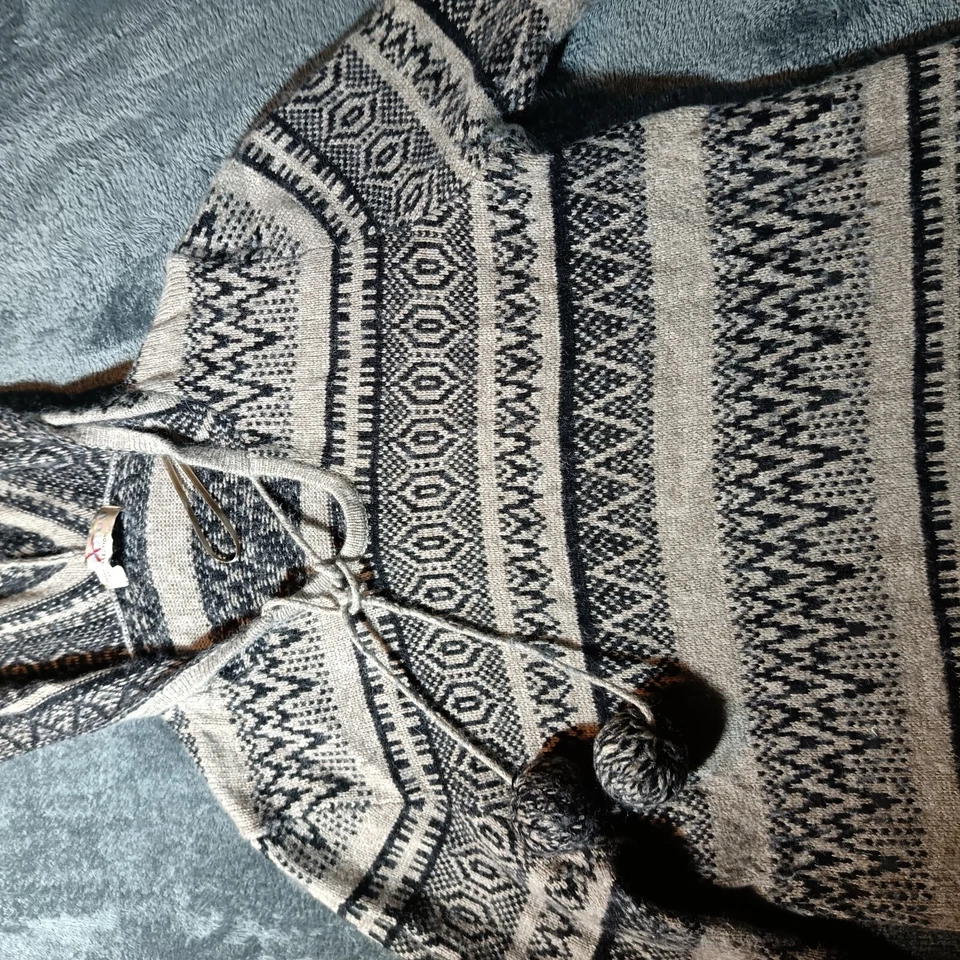 M&S Woman Fair Isle Jumper Dress With Hood Size 10 Tunic Wool Blend - Image 4 of 4