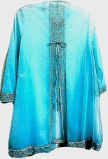 Vanity Fair Sheer Lace Lingerie Robe S Turquoise Blue Made in USA New Vintage