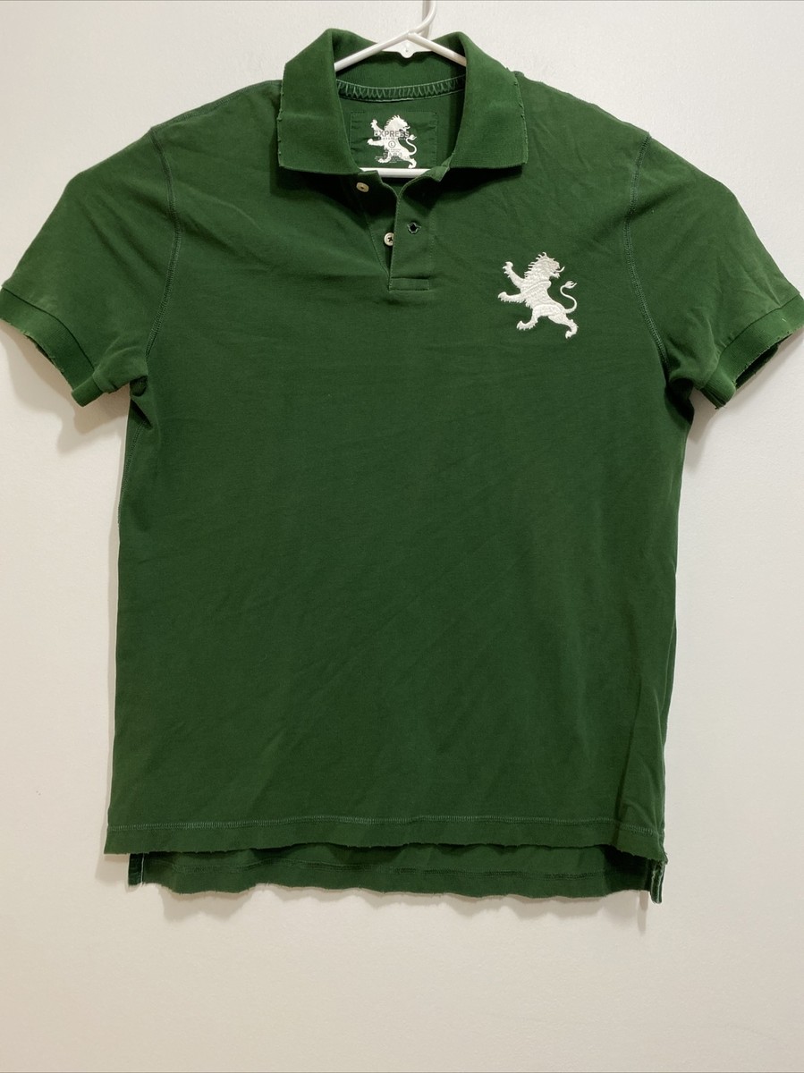 Express Classic Polo Men's Forest Green Short Sleeve HUGE