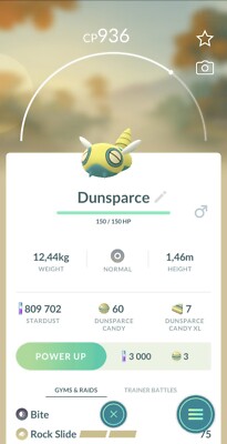 Pokémon Trade Go Dunsparce X12 - LUCKY CHANCE