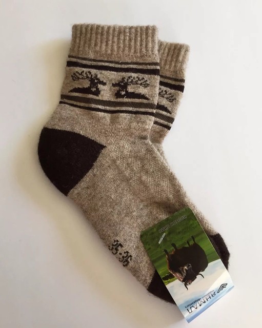 Yak wool Blend Unisex women's men's socks Thermal warm Brown 3536