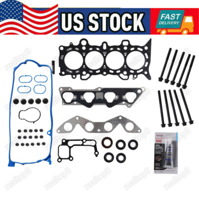 Head Gasket Bolts Set Fit For 2001-2005 1.7L Honda Civic DX LX VTEC D17A1