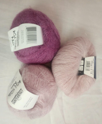 Lot of 3 Cascade Yarn / KID SETA NOIR Super Kid Mohair Silk Nylon 232 yds