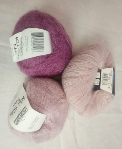 Lot of 3 Cascade Yarn / KID SETA NOIR Super Kid Mohair Silk Nylon 232 yds