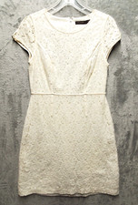 The Limited Dress Womens 6 Cream Off White Lace Crochet Party Cocktail Lined