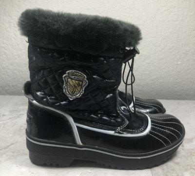 Baby Phat BP Squirt Black Lace Up Faux Fur Lined Women's Boots - Size 6.5