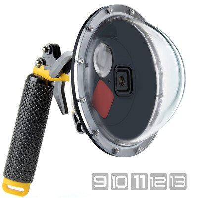 45m Waterproof Dome Port Lens with Filters for GoPro Hero 9 10 11 12 13 Black