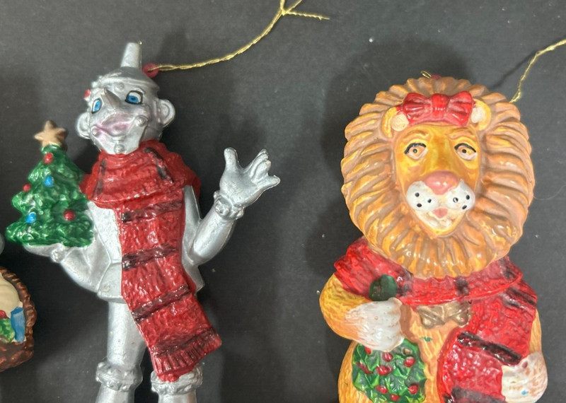 Lot Of 4 Vintage Kurt Adler Wizard of Oz Plastic Resin Hand Painted Ornaments