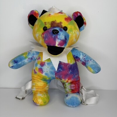 PLUSH BACKPACK Grateful Dead Bear Rainbow by Bioworld Tie