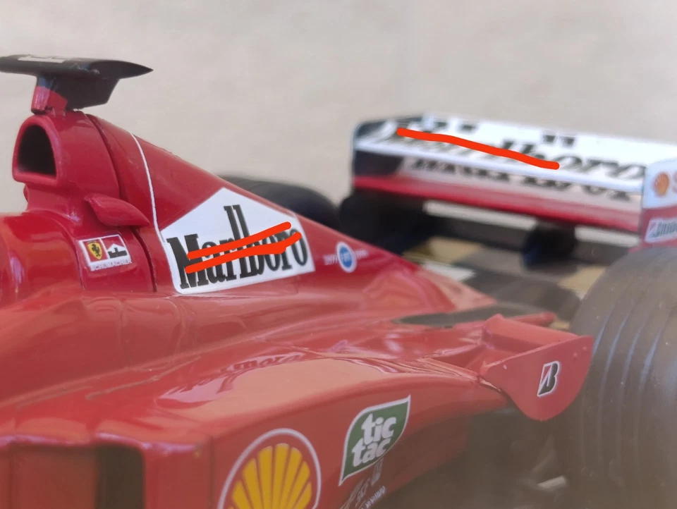 Ferrari F399 Michael Schumacher 1999 1/24 Modellino Formula 1 Die Cast Decals - Immagine 3 di 4
