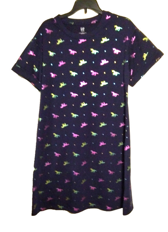 GAP Metallic Unicorn Nightgown Navy Blue Size 14