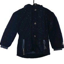 ZeroXposur Unisex Kids Hooded Star Pattern Insulated Jacket, Navy/White, 5/6