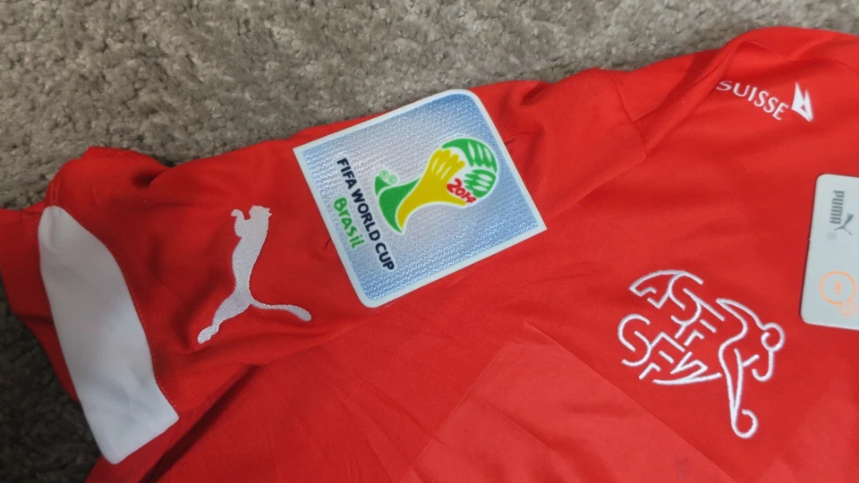 Camiseta Suiza Shaqiri #23 Copa Mundial 2014 local XL dañada/tal cual Foto 4 de 4