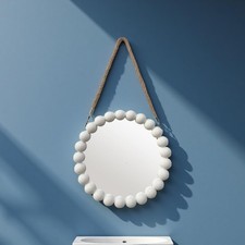 28CM Bathroom Makeup Mirror Decorative Wall Hanging Mirror with Chain for Bathr