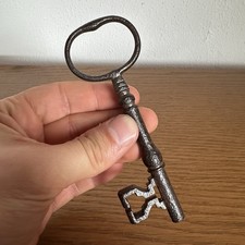 Antiker Volldorn Schlüssel Eisen 18 Jhd? 12 cm Schmiedekunst toller Bart Gesenk
